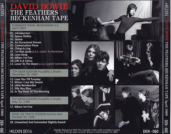 David Bowie / The Feathers Beckenham Tape April 1969 / 1CD