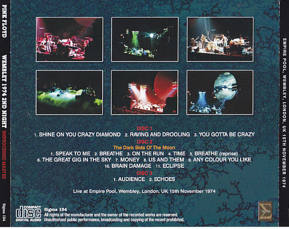 Pink Floyd / Wembley 1974 2nd Night Unprocessed Master / 3CD – GiGinJapan