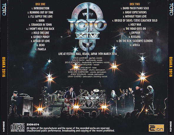 Toto / Osaka 2016 / 2CD – GiGinJapan