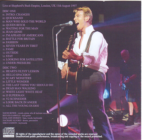 David Bowie / Shepherds Bush Empire 1997 1st Night / 2CDR – GiGinJapan