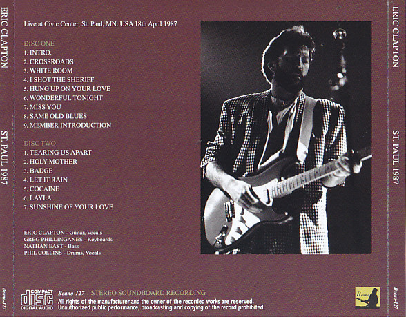 Eric Clapton / St Paul 1987 / 2CD – GiGinJapan