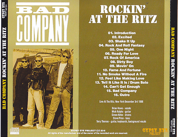 Bad Company / Rockin At The Ritz / 1CDR – GiGinJapan