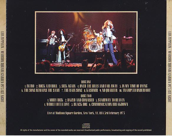 Led Zeppelin / Madison Square Garden 1975 1st Night / 2CD – GiGinJapan