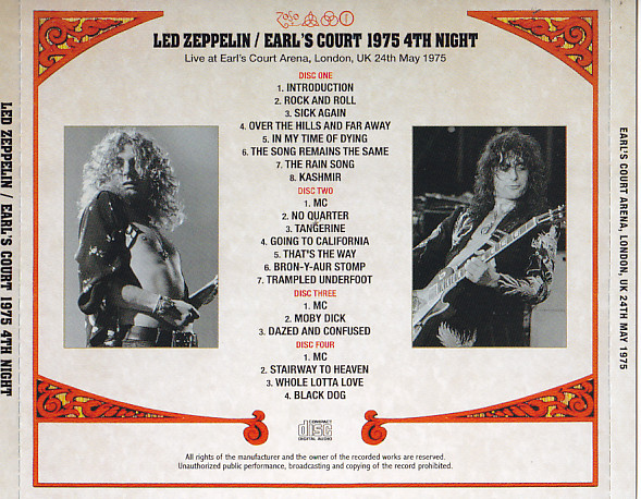 Led Zeppelin / Earls Court 1975 4th Night / 4CD – GiGinJapan