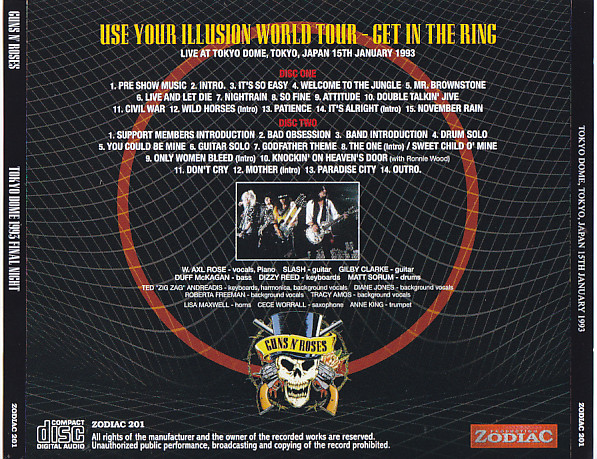 Guns N' Roses / Tokyo Dome 1993 Final Night / 2CD – GiGinJapan