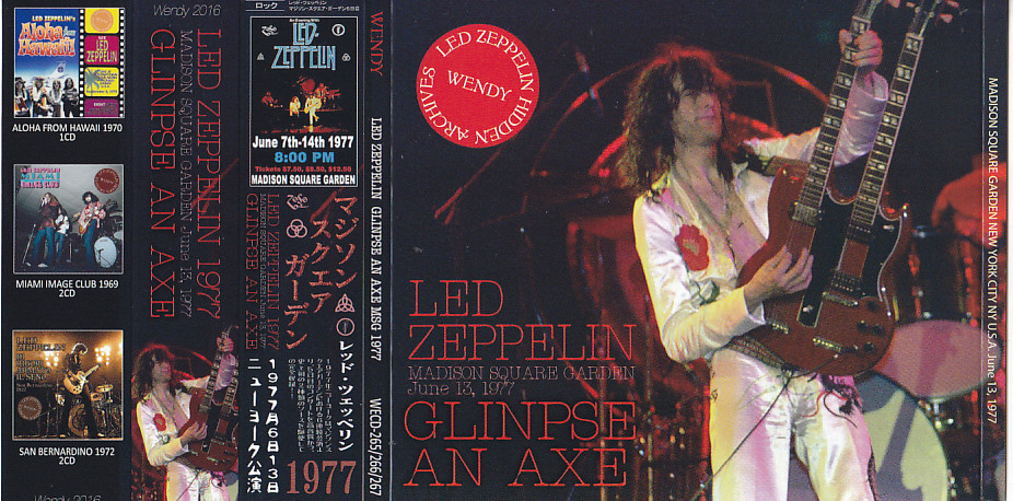 Led Zeppelin / Glinpse An Axe MSG 1977 / 3CD WX OBI Strip – GiGinJapan