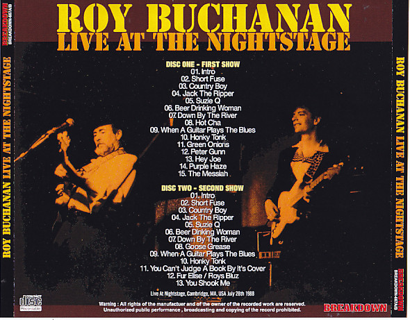 Roy Buchanan Live At The Nightstage 2CDR GiGinJapan