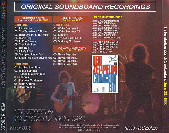 Led Zeppelin / Tour Over Zurich / 2CD Wx OBI Strip – GiGinJapan