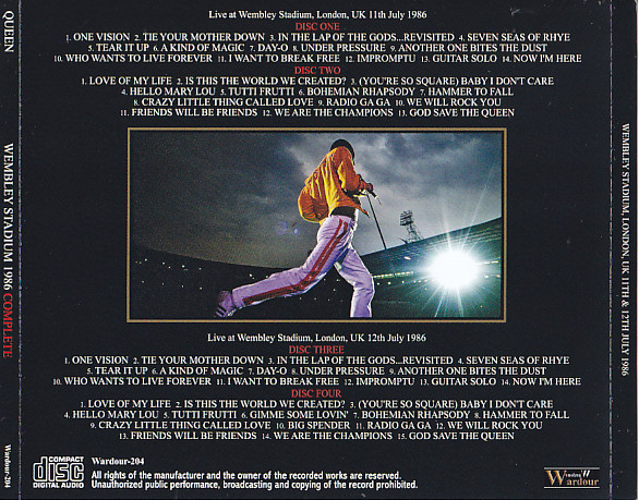 Queen / Wembley Stadium 1986 Complete / 4CD – GiGinJapan