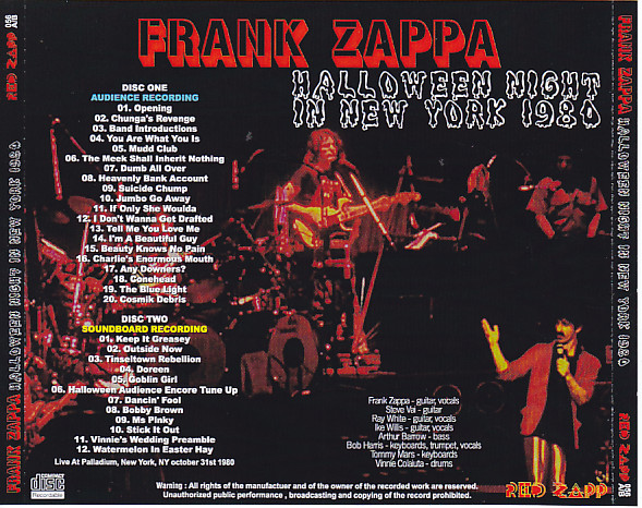 Frank Zappa / Halloween Night In New York 1980 / 2CDR – GiGinJapan