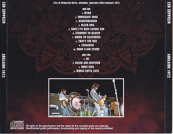 Led Zeppelin / Adelaide 1972 / 2CD – GiGinJapan