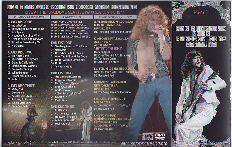 Led Zeppelin / Your Kingdom Come Seattle 1977 / 3CD+3DVD Wx 