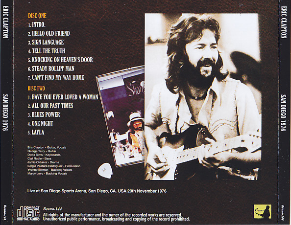Eric Clapton / San Diego 1976 / 2CD – GiGinJapan
