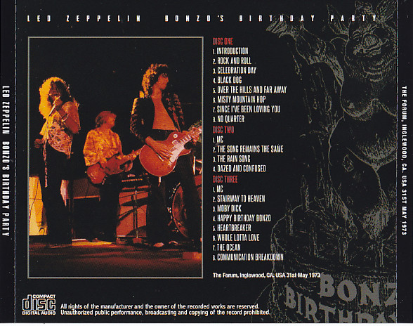 Led Zeppelin / Bonzo's Birthday Party / 3CD – GiGinJapan