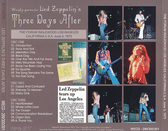 Led Zeppelin / Three Days After / 3CD WX OBI Strip – GiGinJapan