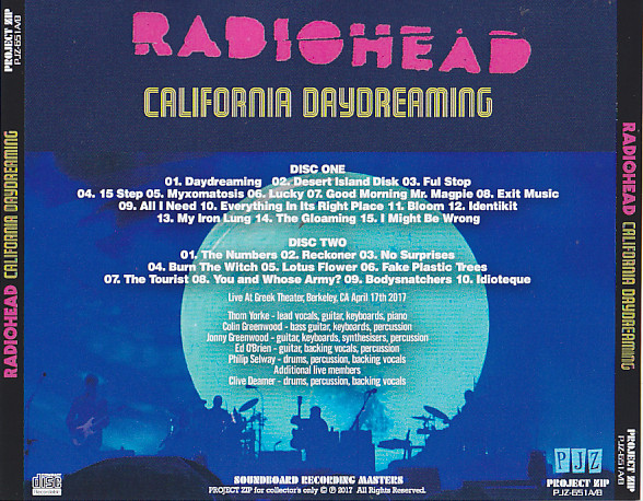 Radiohead / California Day Dreaming / 2CDR – GiGinJapan