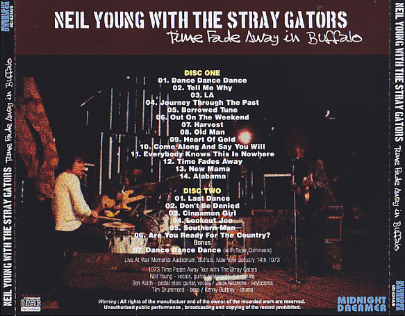 Neil Young With The Stray Gators / Time Fade Away In Buffalo / 2CDR –  GiGinJapan