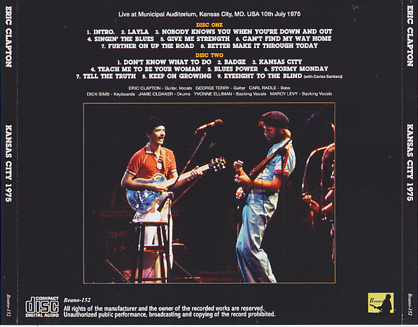Eric Clapton / Kansas City 1975 / 2CD – GiGinJapan