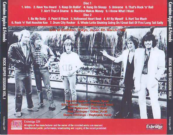 Carmine Appice & Friends　1982年 来日公演 パンフレット チケット付　カーマイン・アピス エリック・カルメン リック・デリンジャー