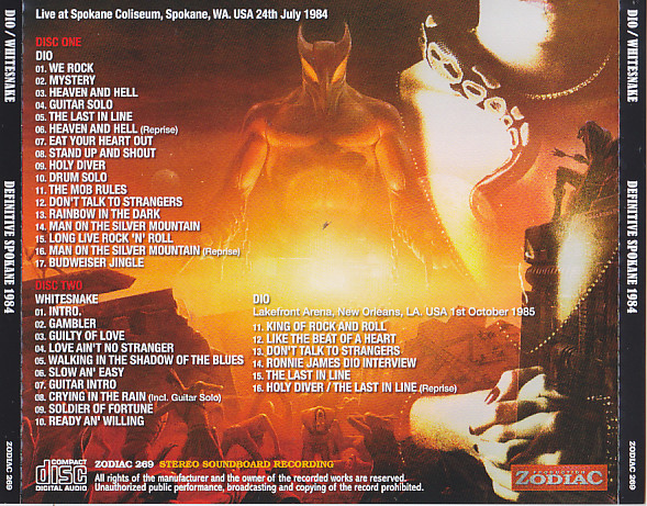 Dio & Whitesnake / Definitive Spokane 1984 / 2CD – GiGinJapan