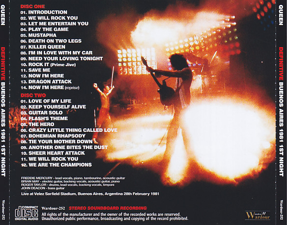 Queen / Definitive Buenos Aires 1981 1st Night / 2CD+1Bonus DVDR –  GiGinJapan