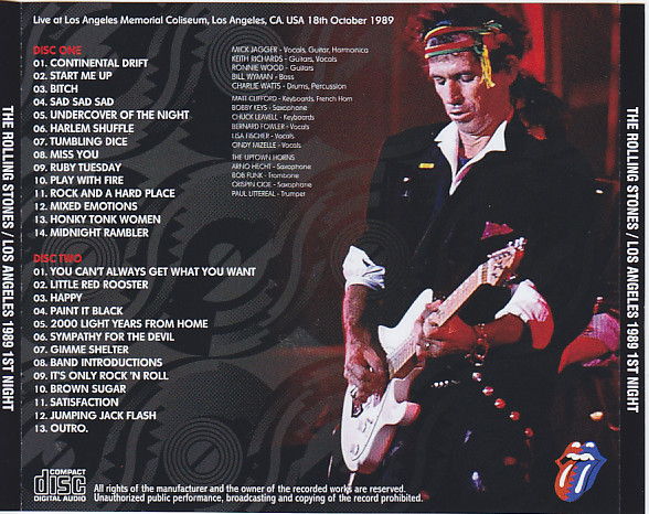 Rolling Stones / Los Angeles 1989 1st Night / 2CD – GiGinJapan