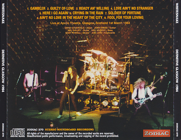 Whitesnake / Definitive Glasgow 1984 / 1CD – GiGinJapan