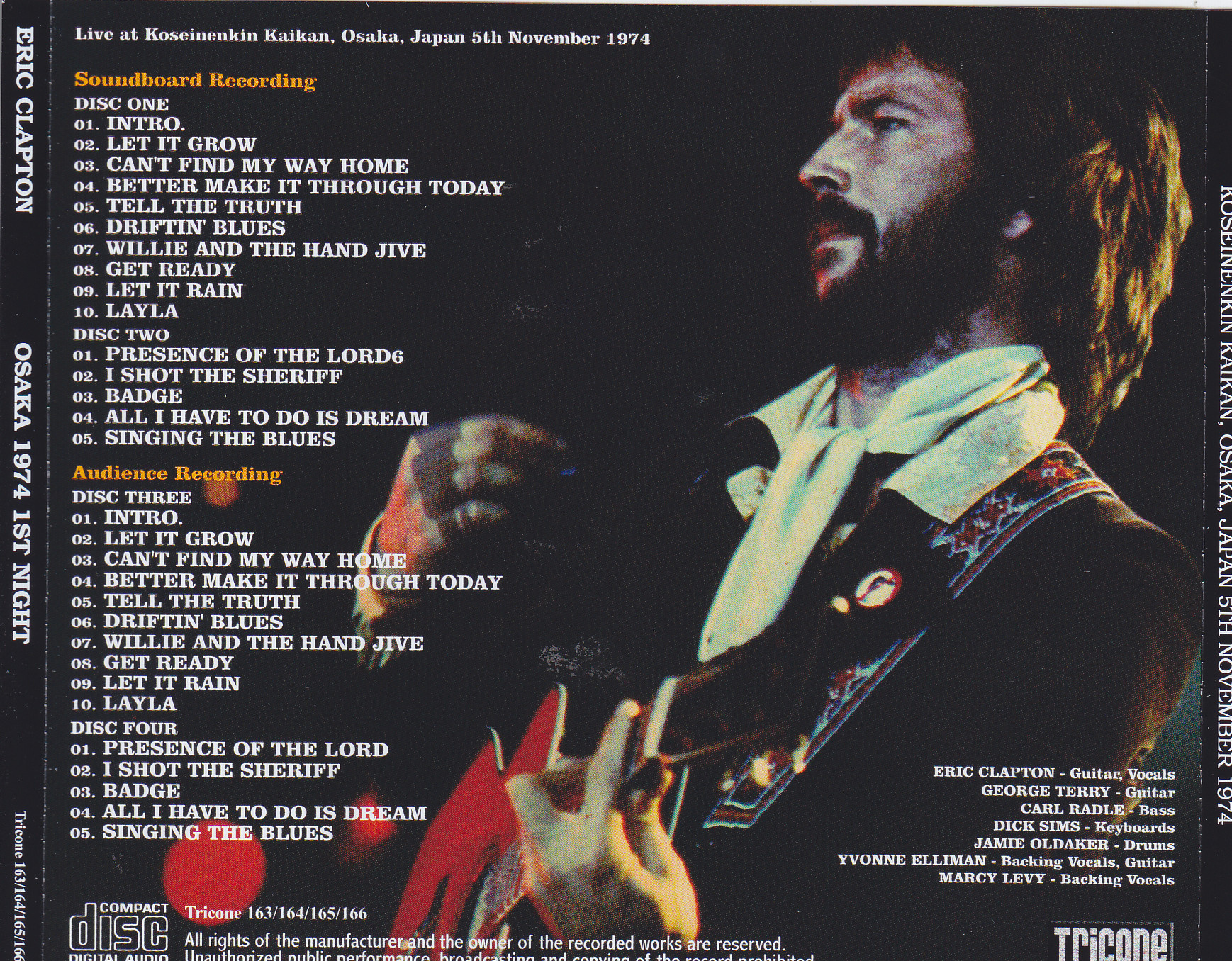 Eric Clapton / Osaka 1974 1st Night / 4CD – GiGinJapan