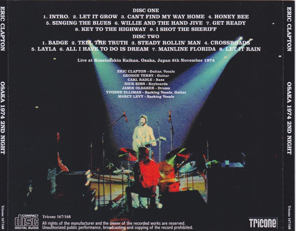 Eric Clapton / Osaka 1974 2nd Night / 2CD – GiGinJapan