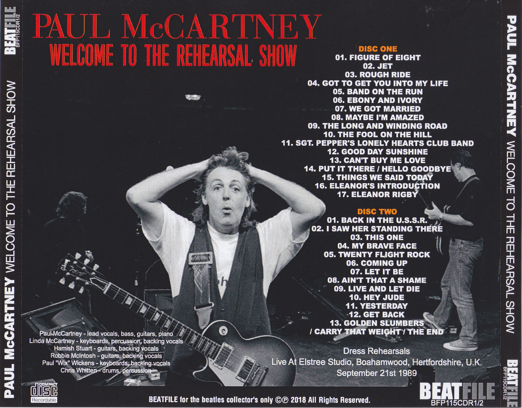 Paul McCartney / Welcome To The Rehearsals Show / 2CDR – GiGinJapan