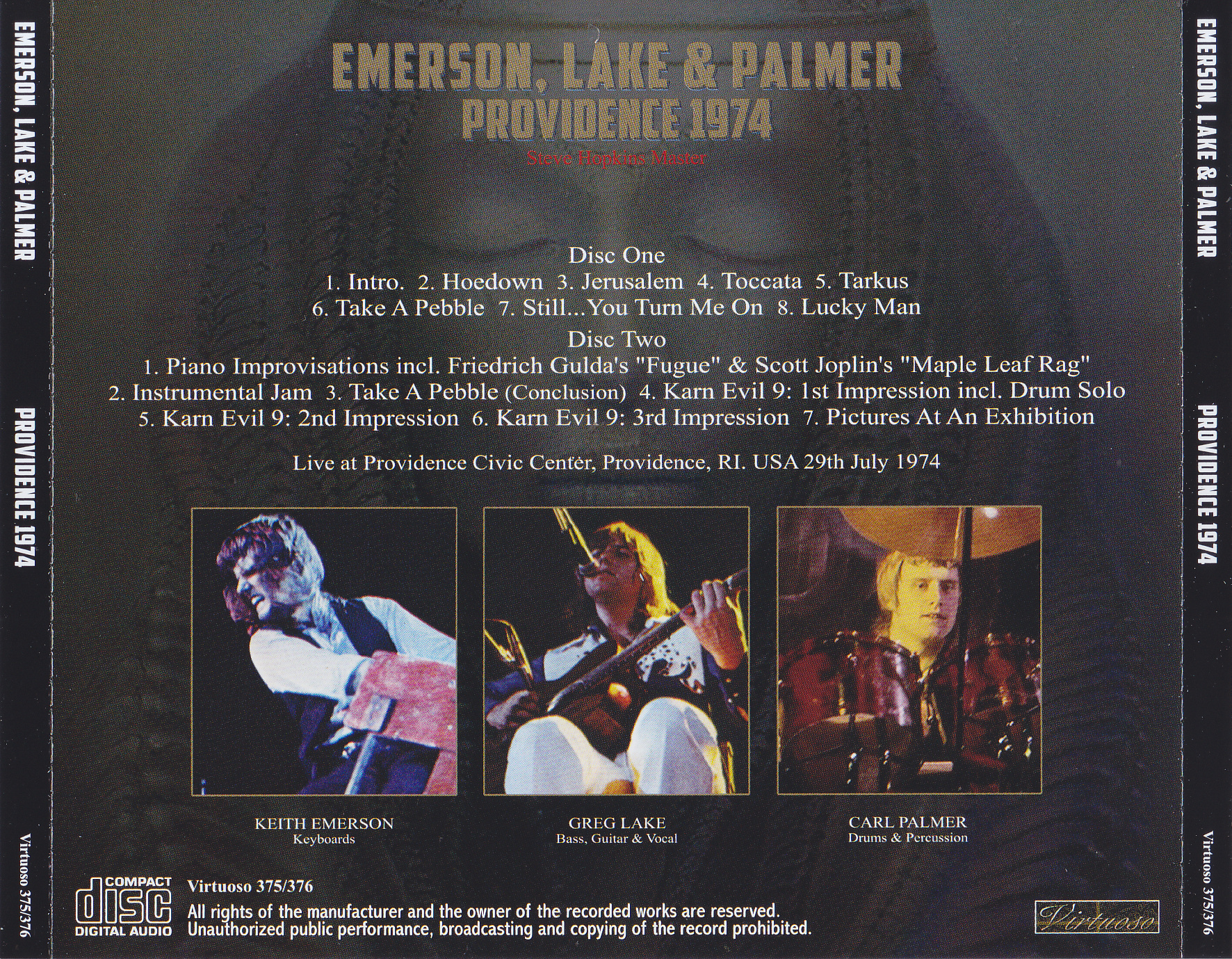 Emerson Lake & Palmer / Providence 1974 Steve Hopkins Master / 2CD