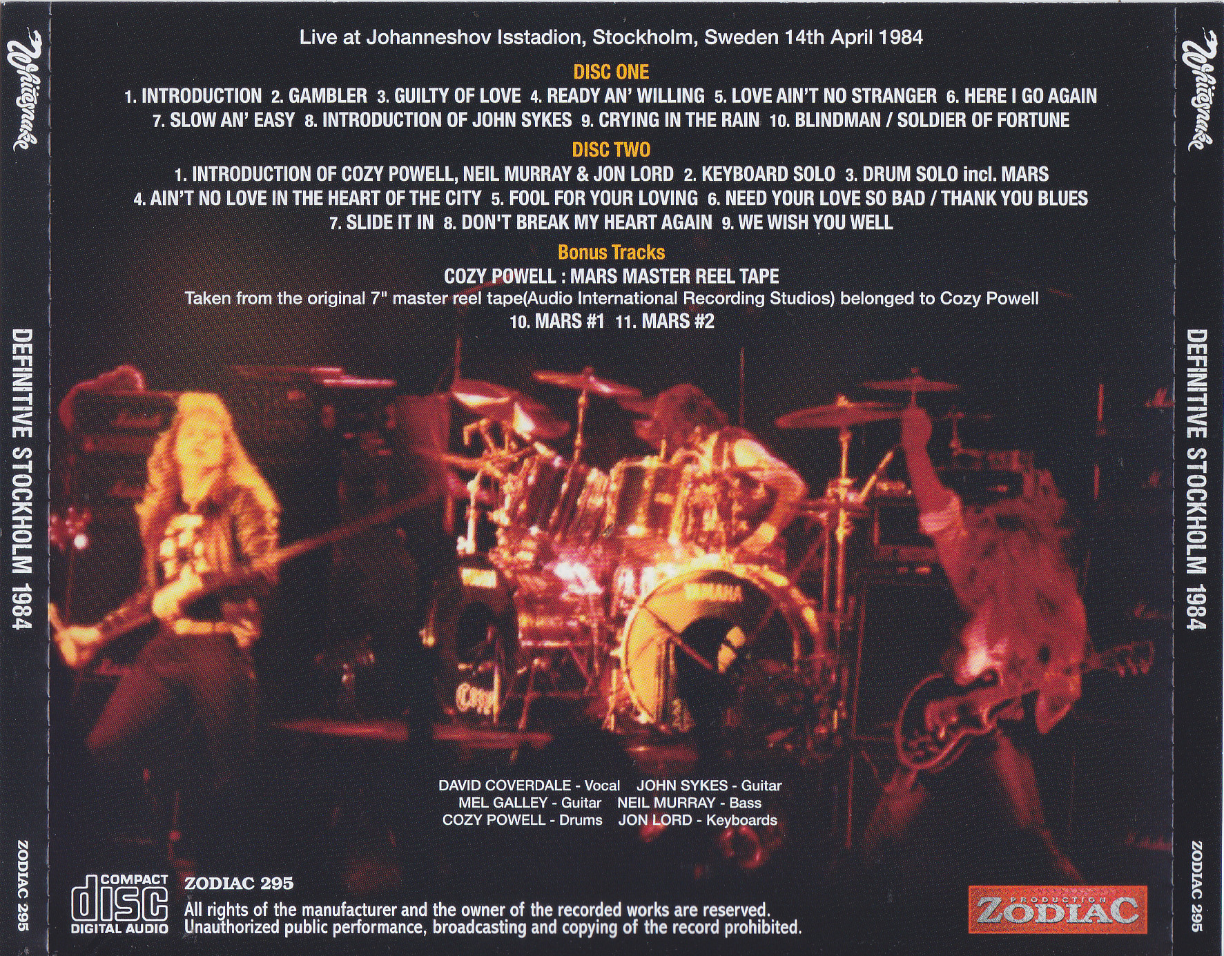 Whitesnake / Definitive Stockholm 1984 / 2CD+1Bonus DVDR – GiGinJapan