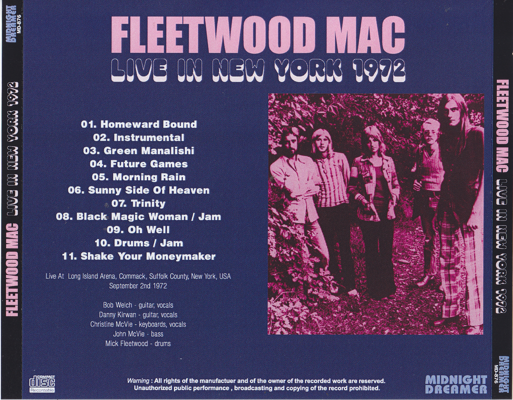 Fleetwood Mac / Live In New York 1972 / 1CDR – GiGinJapan