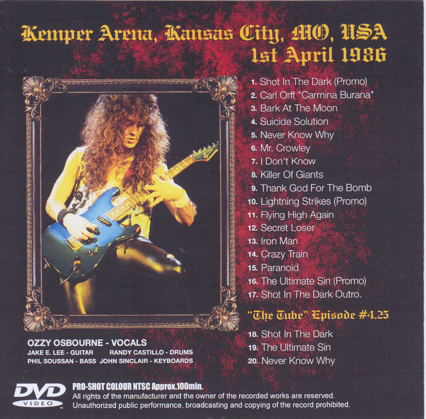 Ozzy Osbourne / Kansas City 1986 Complete / 2CD+1Bonus DVDR – GiGinJapan