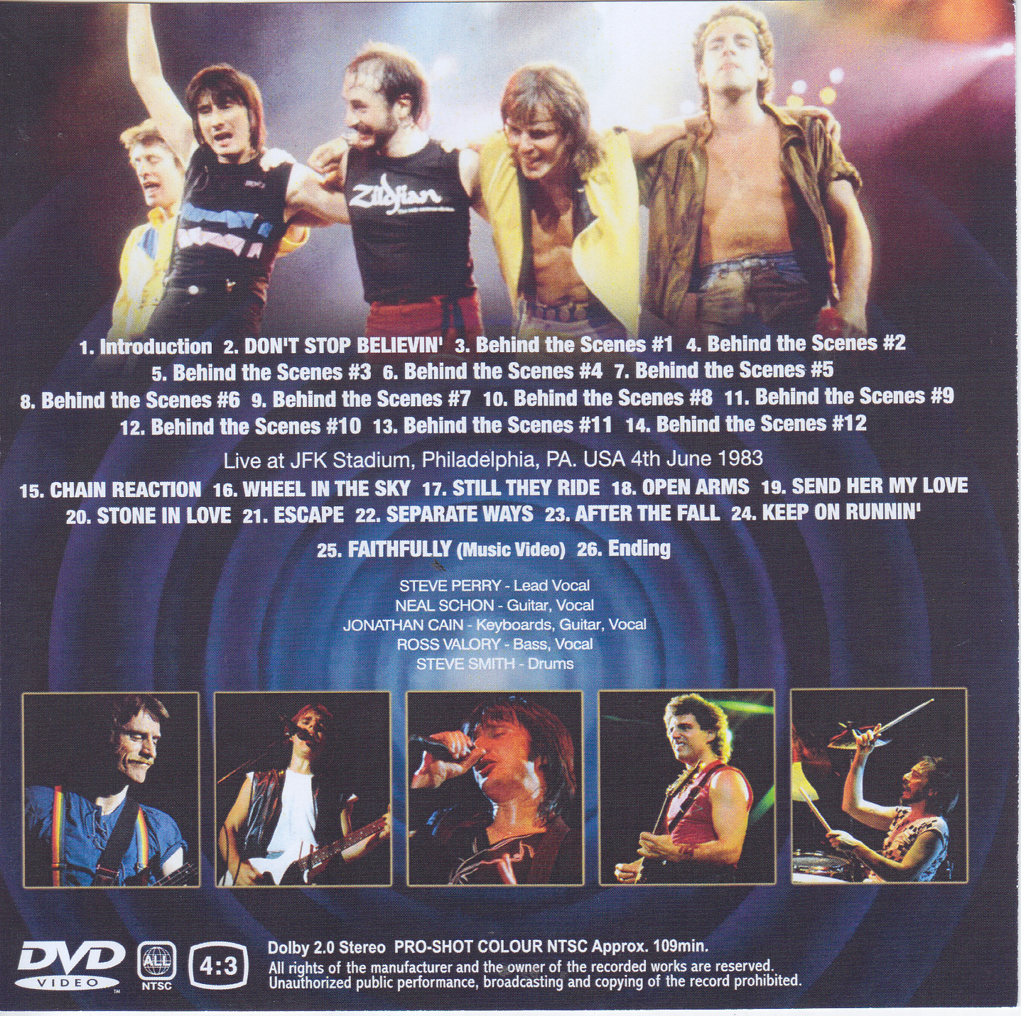 JOURNEY American Tour '83 FRONTIERS…AND BEYOND! – Live at JFK Stadium,  Philadelphia, PA. USA 4th June (1983) (Remastered from LaserDisc to DVD) –  Music Video Resource