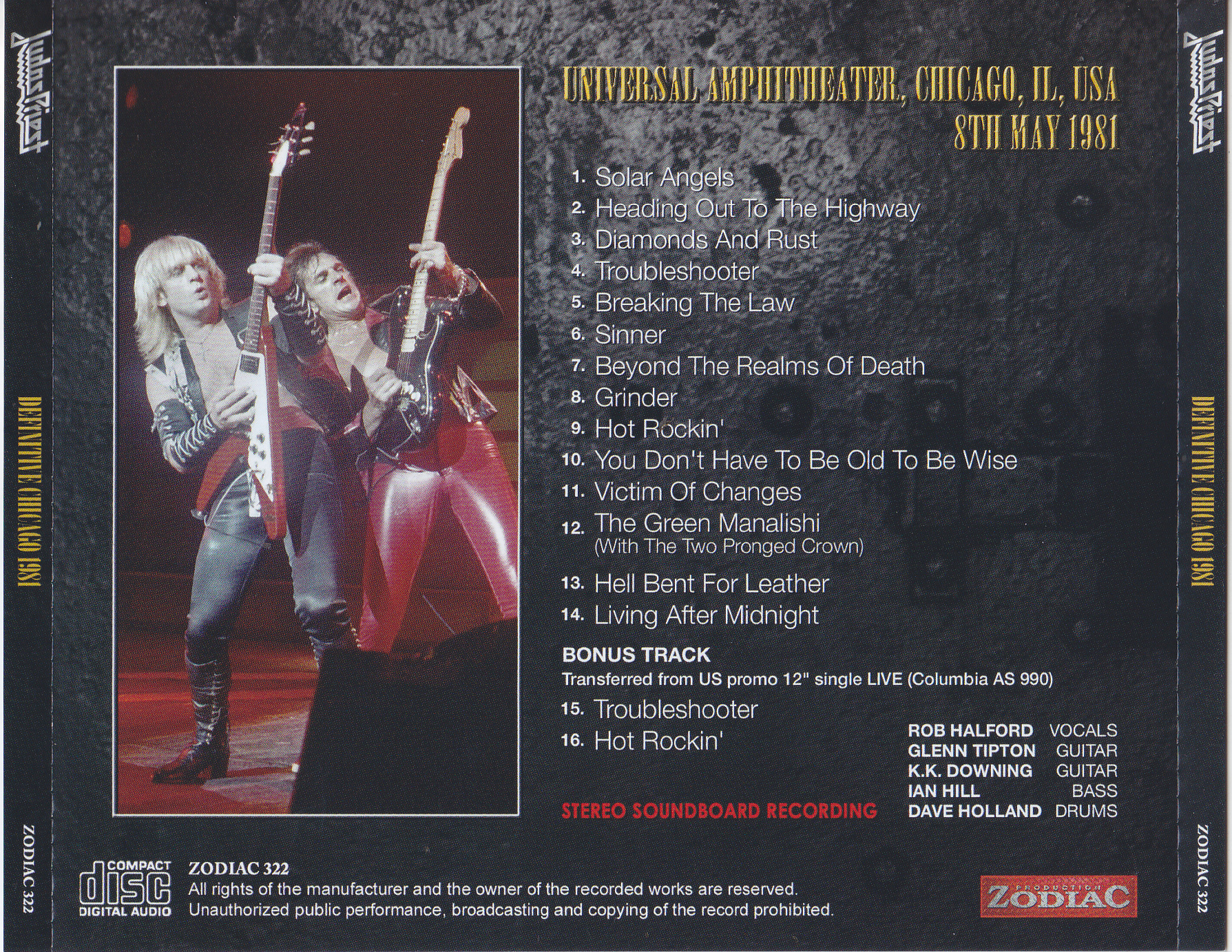 Judas Priest / Definitive Chicago 1981 / 1CD – GiGinJapan