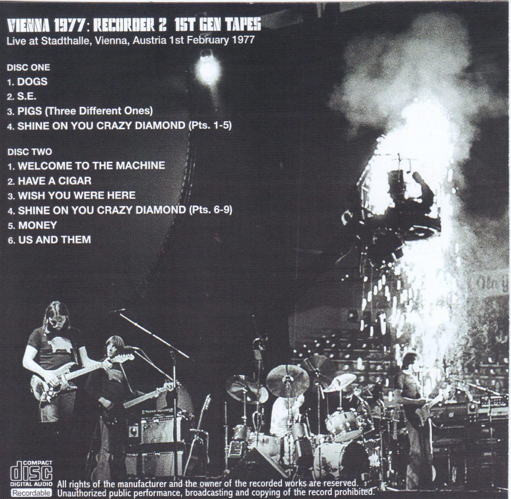 Pink Floyd / Vienna 1977 Recorder 2 1st Gen Tapes / 2CDR – GiGinJapan