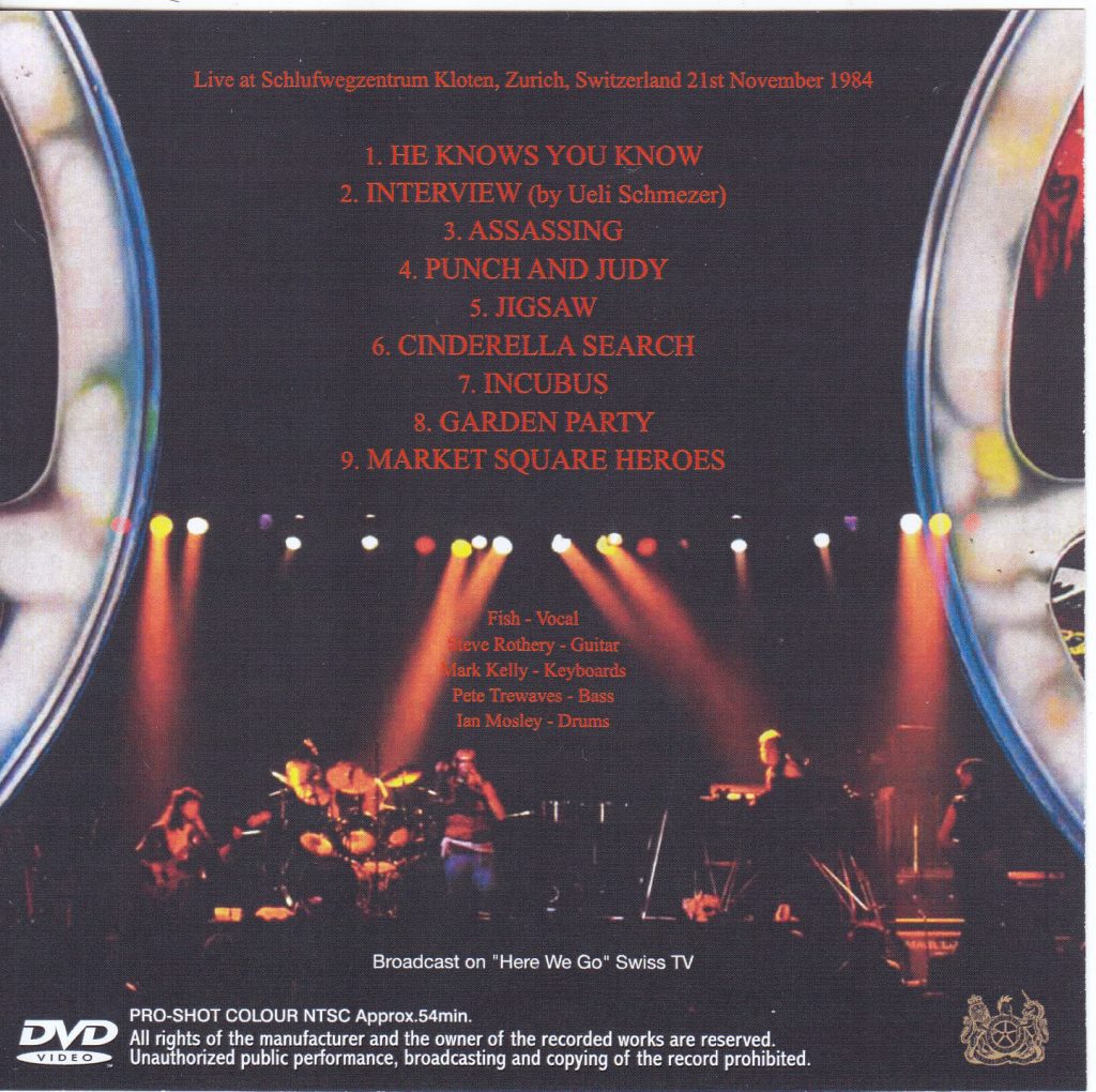 Marillion / Zurich 1984 / 1DVDR – GiGinJapan