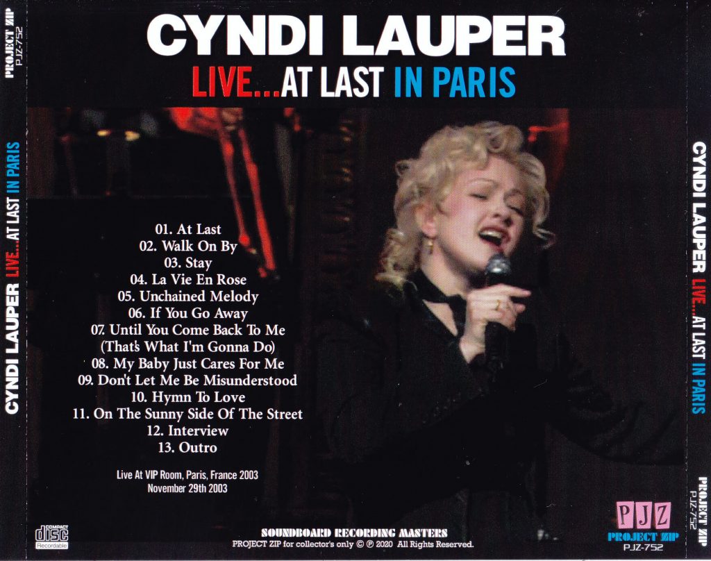 Cyndi Lauper / Live At Last In Paris / 1CDR GiGinJapan