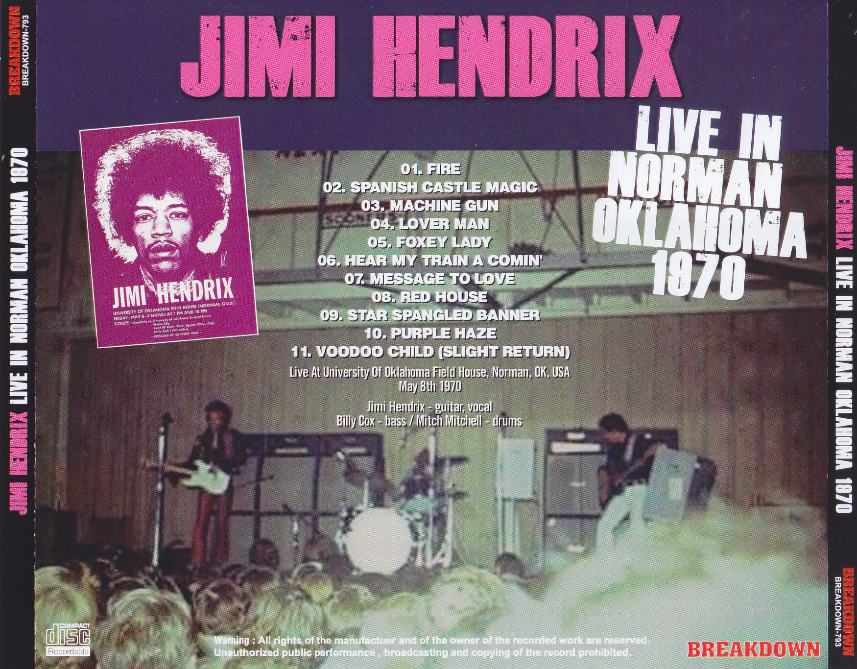 Jimi Hendrix / Live In Norman Oklahoma 1970 / 1CDR – GiGinJapan