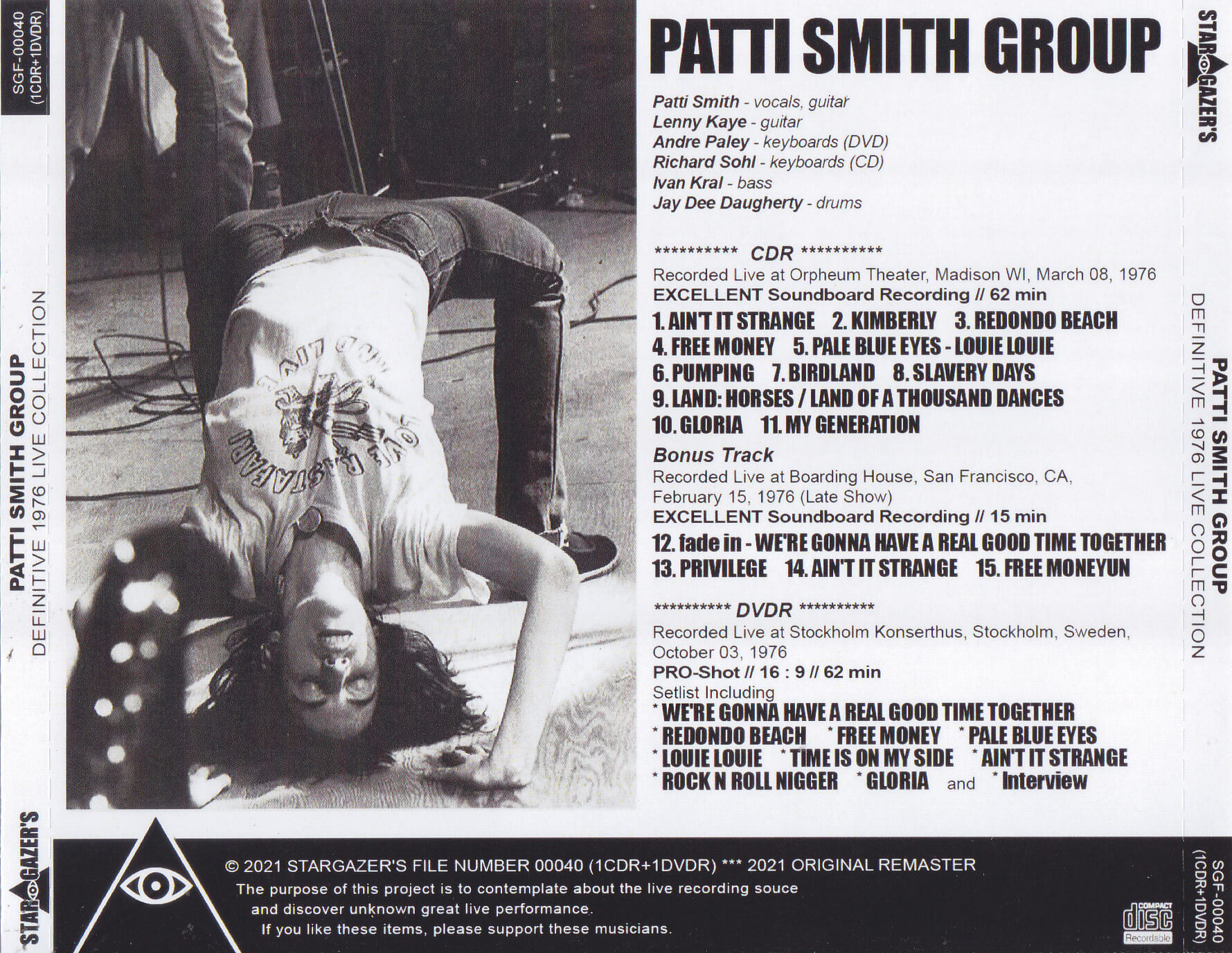 Patti Smith Group / Definitive 1976 Live Collection / 1CDR+1DVDR –  GiGinJapan