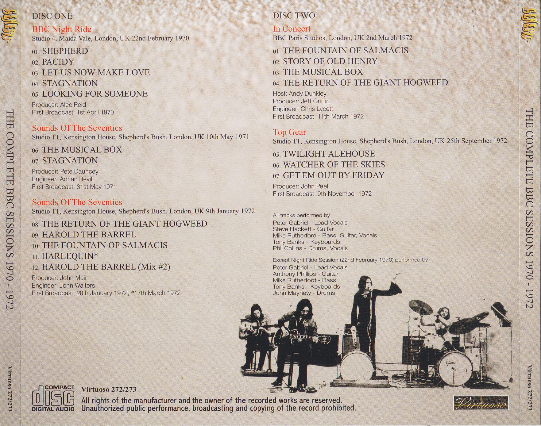 Genesis / The Complete BBC Sessions 1970 – 1972 – 2nd Press / 2CD+