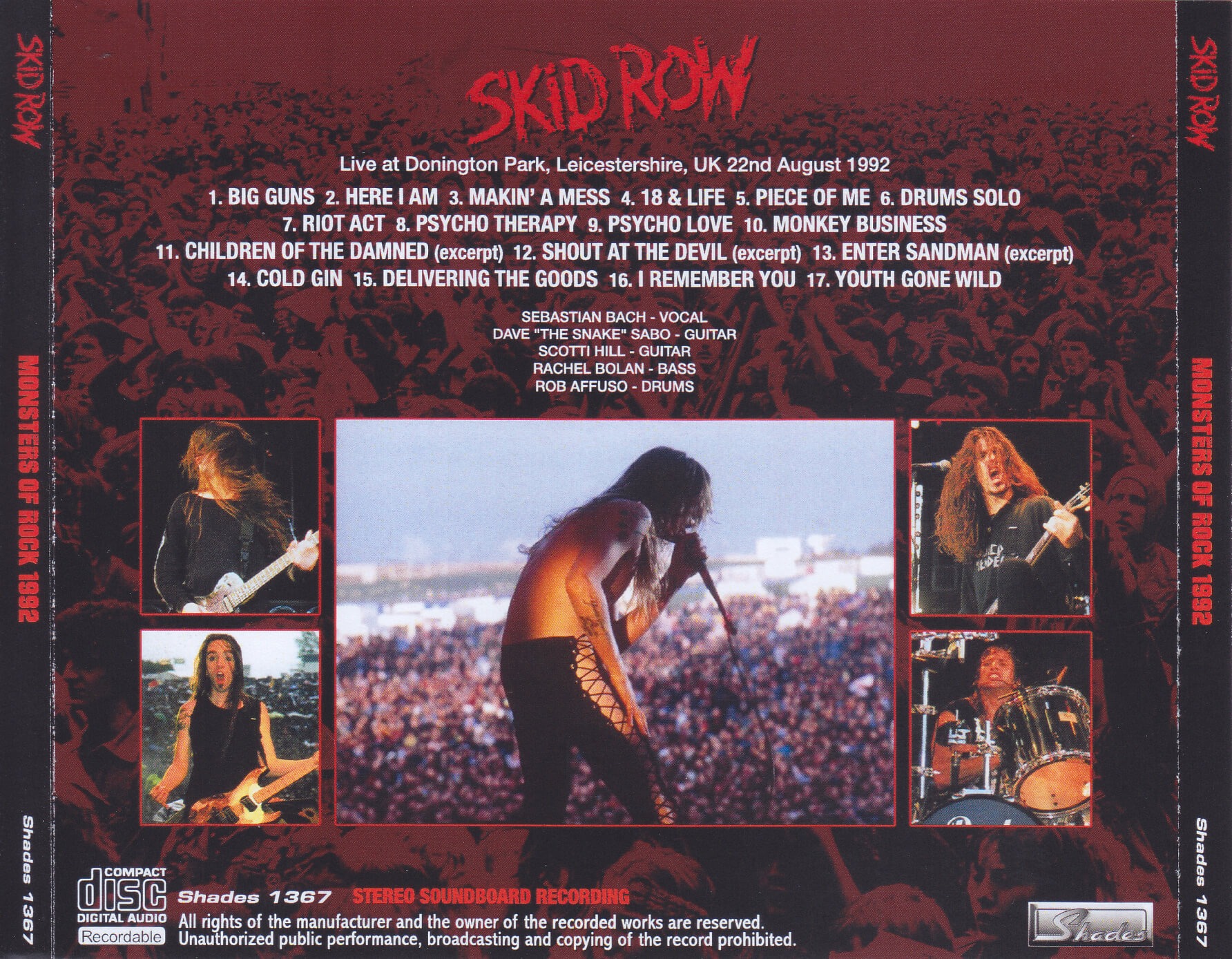 Skid Row / Monsters Of Rock 1992 / 1CDR – GiGinJapan