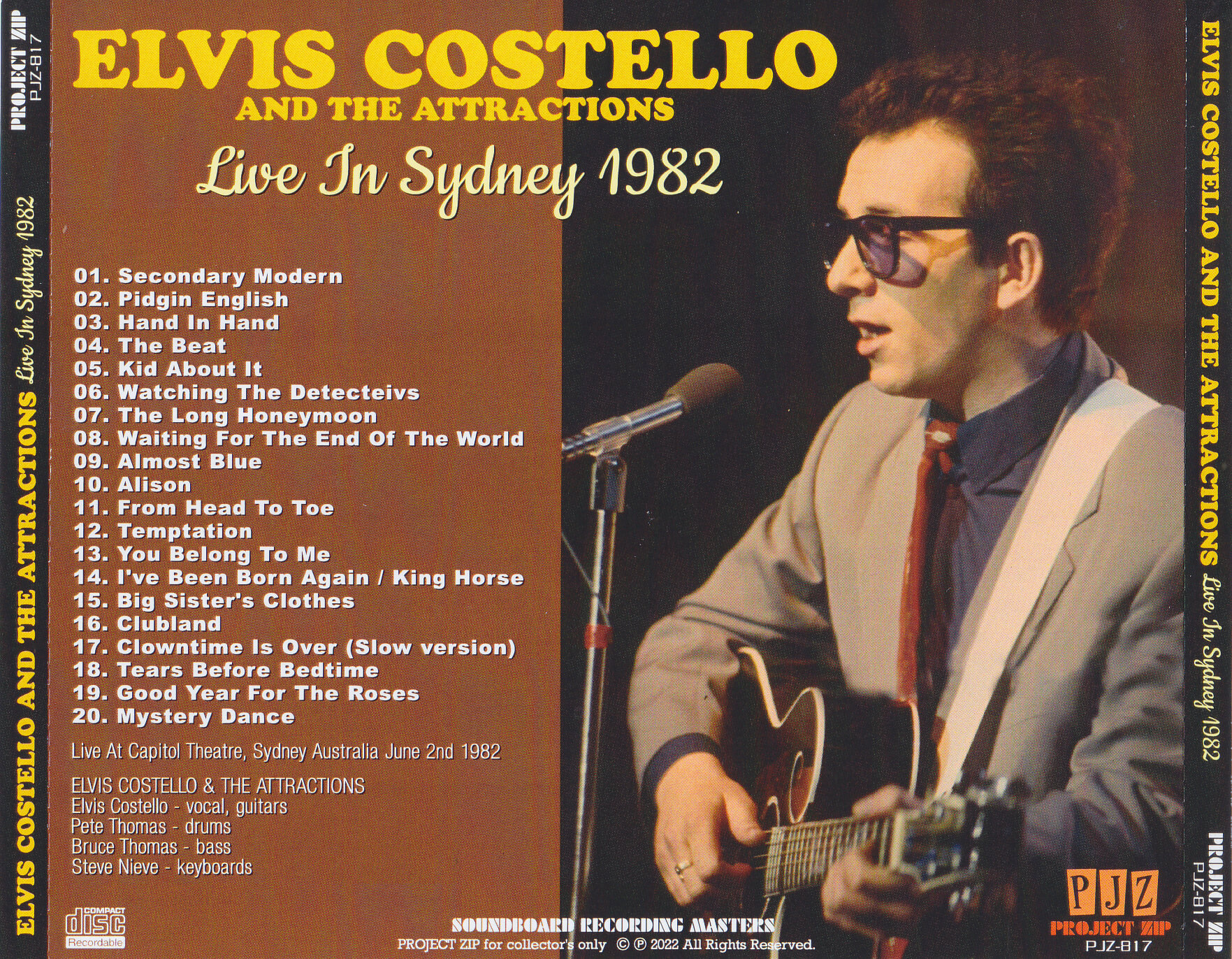 Elvis Costello And The Attractions / Live In Sydney 1982 / 1CDR