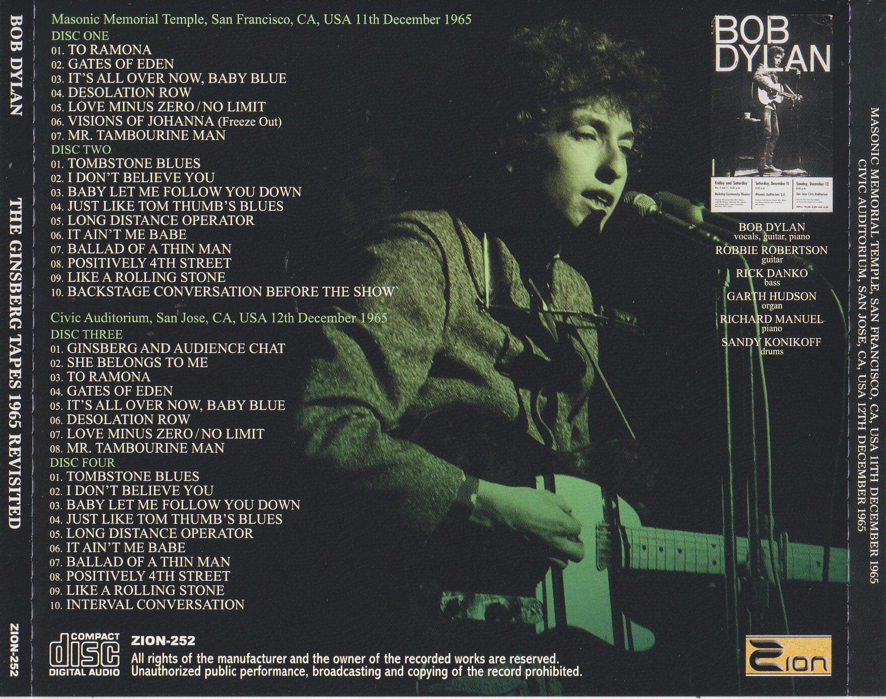 Bob Dylan / The Ginsberg Tapes 1965 Revisited / 4CD – GiGinJapan